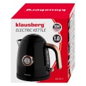 Czajnik elektryczny z termometrem, stal nierdzewna, czarny, 1,0L, 1200W, KLAUSBERG, KB-9017