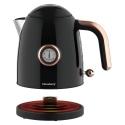 Czajnik elektryczny z termometrem, stal nierdzewna, czarny, 1,0L, 1200W, KLAUSBERG, KB-9017