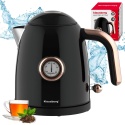 Czajnik elektryczny z termometrem, stal nierdzewna, czarny, 1,0L, 1200W, KLAUSBERG, KB-9017