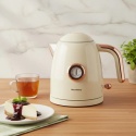 Czajnik elektryczny z termometrem, stal nierdzewna, kremowy, 1,0L, 1200W, KLAUSBERG, KB-9018