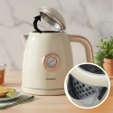 Czajnik elektryczny z termometrem, stal nierdzewna, kremowy, 1,0L, 1200W, KLAUSBERG, KB-9018