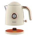 Czajnik elektryczny z termometrem, stal nierdzewna, kremowy, 1,0L, 1200W, KLAUSBERG, KB-9018