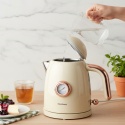Czajnik elektryczny z termometrem, stal nierdzewna, kremowy, 1,0L, 1200W, KLAUSBERG, KB-9018