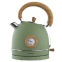 Czajnik elektryczny z termometrem, stal nierdzewna, zielony z drewnem, 1,8L, 1850-2200W, KLAUSBERG, KB-9008