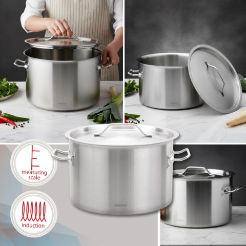 Garnek gastronomiczny, stal nierdzewna, Ø32cm, 17L, KINGHOFF KH-2023