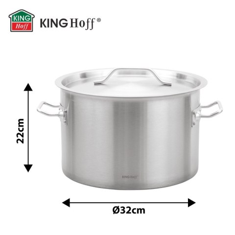 Garnek gastronomiczny, stal nierdzewna, Ø32cm, 17L, KINGHOFF KH-2023