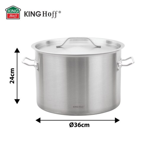 Garnek gastronomiczny, stal nierdzewna, Ø36cm, 24L, KINGHOFF KH-2024