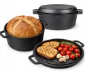 Garnek żeliwny z pokrywą grillową 2w1, 4.5L, 26cm, KRISBERG KS-7743
