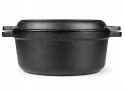 Garnek żeliwny z pokrywą grillową 2w1, 4.5L, 26cm, KRISBERG KS-7743