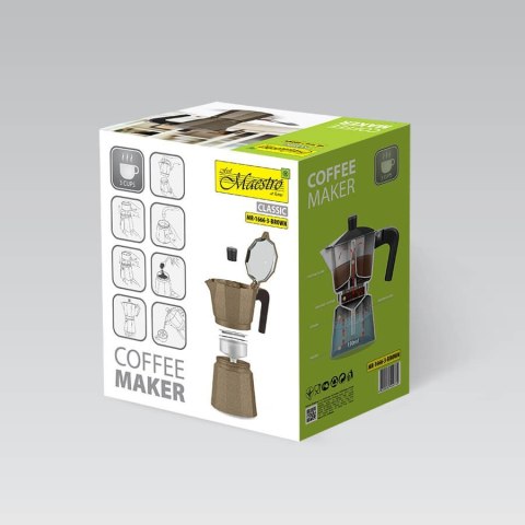 Kawiarka aluminiowa na gaz 3 filiżanki 150ml brązowa MR-1666-3-BROWN