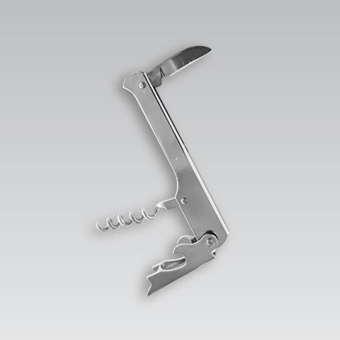 Korkociąg kelnerski otwieracz do wina butelek turystyczny srebrny MAESTRO MR-1571