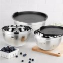 Miski kuchenne metalowe komplet misek z pokrywką 16/20/24CM 3SZT MAESTRO MR-1688