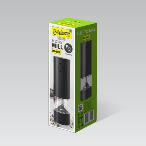 Młynek elektryczny do przypraw soli i pieprzu USB typ C MAESTRO MR-1618