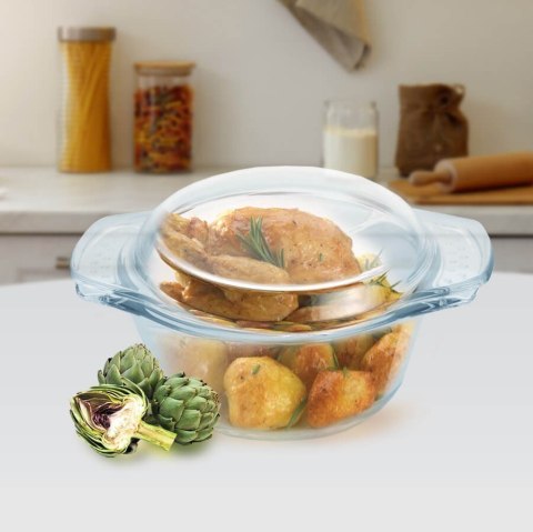 Naczynie żaroodporne z pokrywką do pieczenia zapiekania małe 1.0L MAESTRO MR-5010