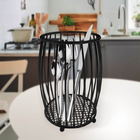Ociekacz na sztućce metalowy koszyk pojemnik czarny MAESTRO MR-1031-BLACK