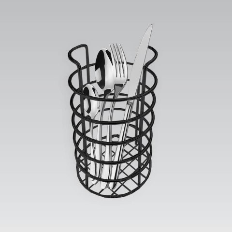 Ociekacz na sztućce metalowy koszyk pojemnik czarny MAESTRO MR-1032-BLACK
