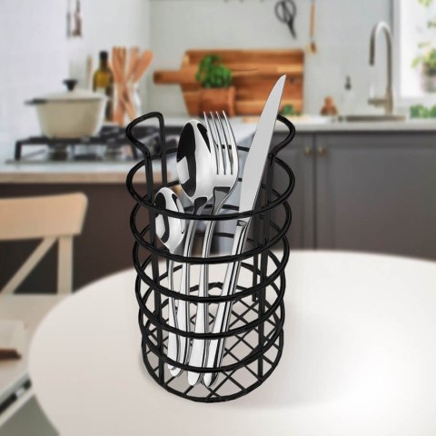 Ociekacz na sztućce metalowy koszyk pojemnik czarny MAESTRO MR-1032-BLACK