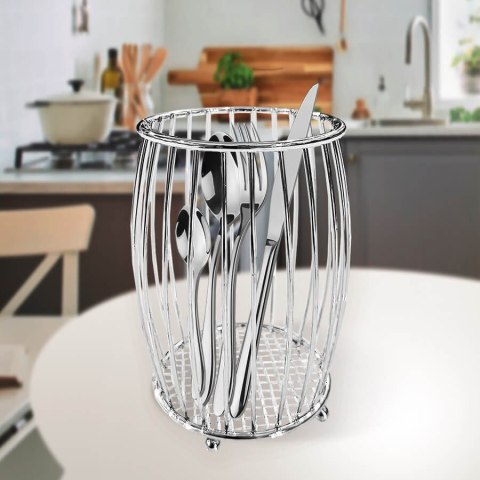 Ociekacz na sztućce metalowy koszyk pojemnik srebrny MAESTRO MR-1031