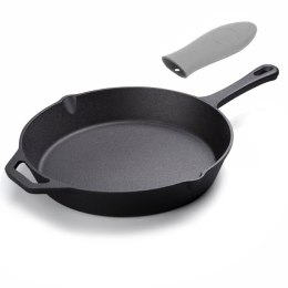 Patelnia żeliwna 26cm z nakładką silikonową na uchwyt KRISBERG KS-7738