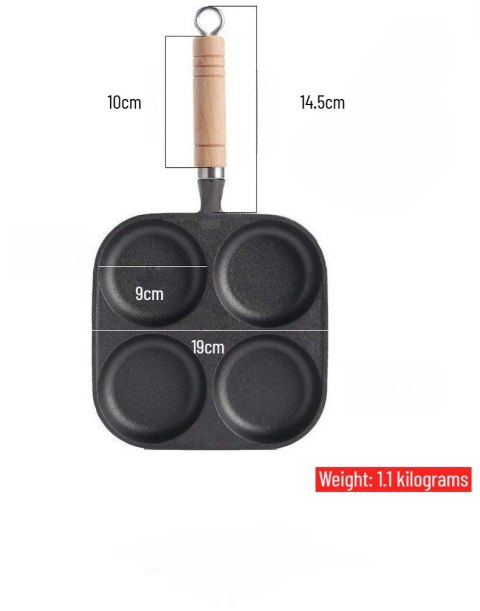 Patelnia żeliwna do jajek 19cm, na jajka, naleśniki, pancakes, placki KRISBERG KS-7744