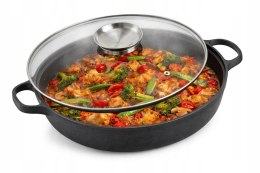 Patelnia żeliwna wok 35cm z pokrywą KRISBERG KS-7742