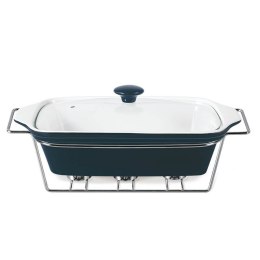 Podgrzewacz do jedzenia potraw na świeczki prostokątny czarny 33.75cm 2.2L MAESTRO MR-11361-73