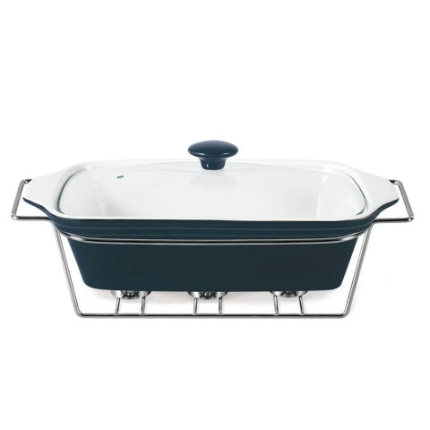 Podgrzewacz do jedzenia potraw na świeczki prostokątny czarny 33.75cm 2.2L MAESTRO MR-11361-73