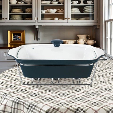 Podgrzewacz do jedzenia potraw na świeczki prostokątny czarny 38.75cm 2.8L MAESTRO MR-11561-73