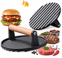 Prasa praska do burgerów steków mięsa na grilla żeliwna 17,5cm KRISBERG KS-7741