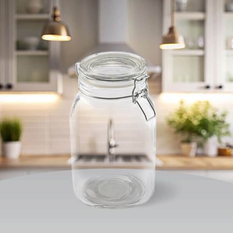 Słoik szklany patentowy z klipsem i uszczelką na przyprawy 2.0L MAESTRO MR-5001-2