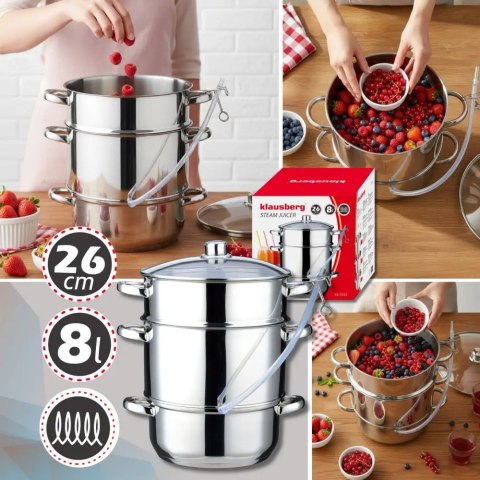 Sokownik parowy, stalowy, 8L, indukcyjny, KLAUSBERG KB-9032