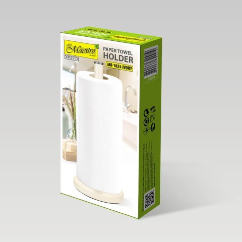 Stojak na ręcznik papierowy uchwyt 34.5cm kremowy MAESTRO MR-1033-IVORY
