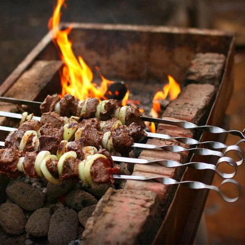 Szpikulce do szaszłyków patyki patyczki metalowe szaszłyki 6SZT 45CM MAESTRO MR-1007