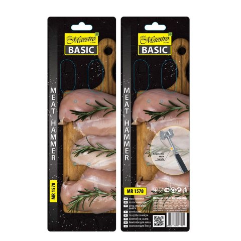 Tłuczek do mięsa dwustronny metalowy młotek rozbijak antypoślizgowy MAESTRO MR-1578