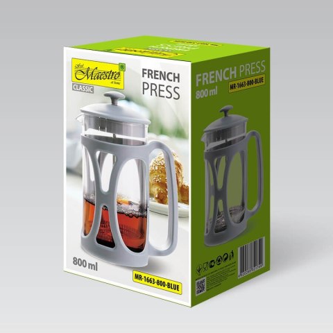 Zaparzacz do kawy herbaty 800ml french press niebieski MAESTRO MR-1663-800-BLUE
