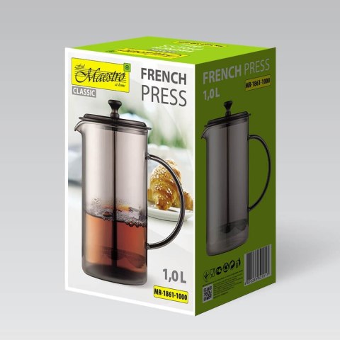 Zaparzacz szklany do kawy herbaty tłokowy french press 1000ml MAESTRO MR-1861-1000