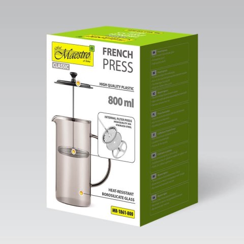 Zaparzacz szklany do kawy herbaty tłokowy french press 800ml MAESTRO MR-1861-800