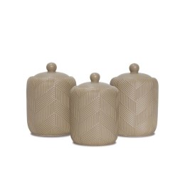 Zestaw 3 pojemników ceramicznych na kawę herbatę i cukier Geometry Beige MAESTRO MR-20004-03CS