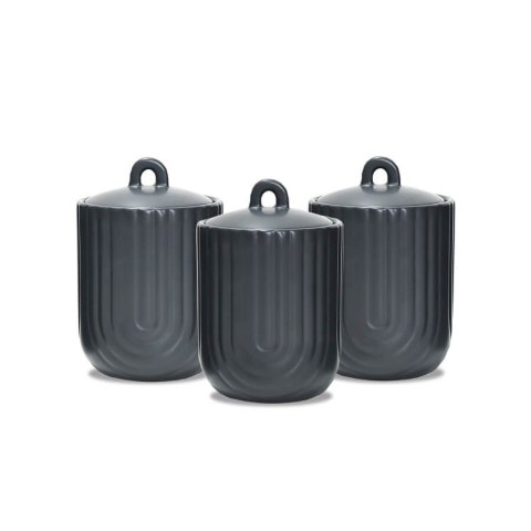 Zestaw 3 pojemników ceramicznych na kawę herbatę i cukier Line Work MAESTRO MR-20006-03CS