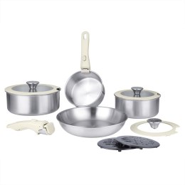 Zestaw garnków garnki stalowe rondle komplet indukcja gaz 11-ELE BRUNBESTE BB-5558