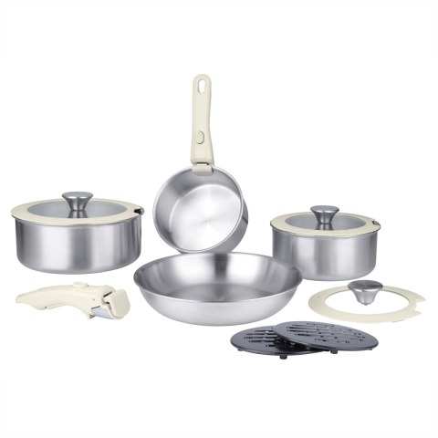 Zestaw garnków garnki stalowe rondle komplet indukcja gaz 11-ELE BRUNBESTE BB-5558