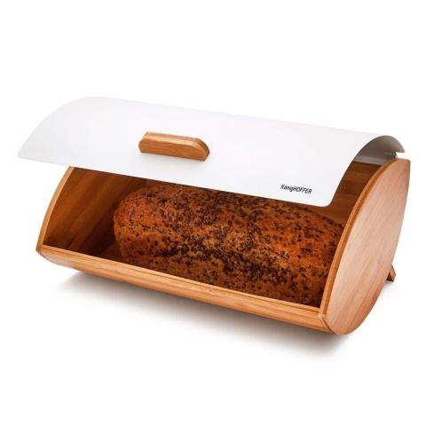 Chlebak bambusowo-stalowy KONIGHOFFER cosmic tdr-1197 - biały