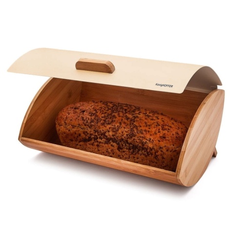 Chlebak bambusowo-stalowy KONIGHOFFER cosmic tdr-1227 - kremowy