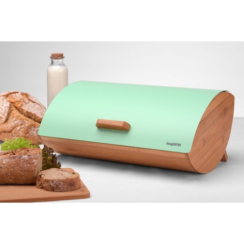 Chlebak bambusowo-stalowy KONIGHOFFER cosmic tdr-1234 - turkus