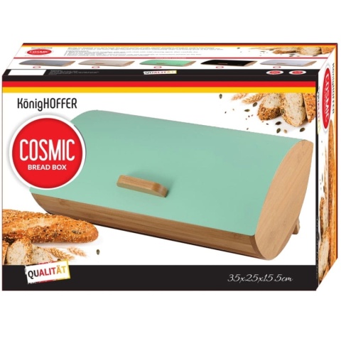 Chlebak bambusowo-stalowy KONIGHOFFER cosmic tdr-1234 - turkus