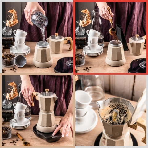 Kawiarka elektryczna espresso, Zaparzacz do kawy, 300 ml, beżowy, 500 W, KLAUSBERG KB-7999