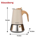 Kawiarka stalowa espresso, Zaparzacz do kawy, 200 ml, indukcja, KLAUSBERG KB-7994