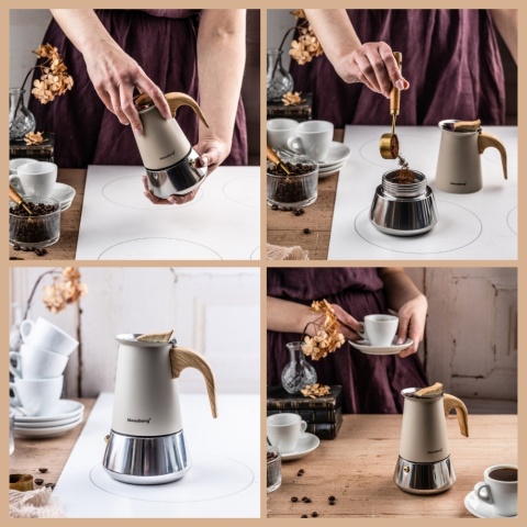 Kawiarka stalowa espresso, Zaparzacz do kawy, 200 ml, indukcja, KLAUSBERG KB-7994