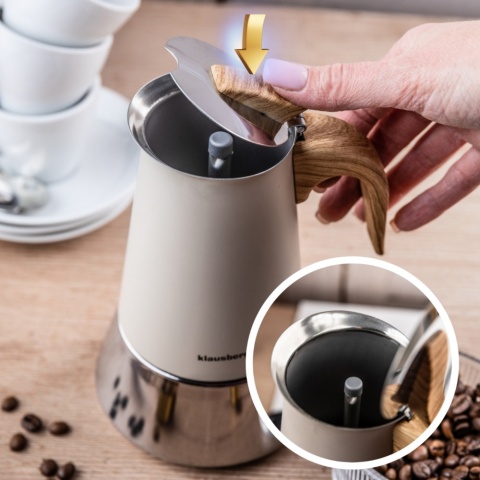 Kawiarka stalowa espresso, Zaparzacz do kawy, 300 ml, indukcja, KLAUSBERG KB-7995