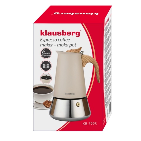 Kawiarka stalowa espresso, Zaparzacz do kawy, 300 ml, indukcja, KLAUSBERG KB-7995